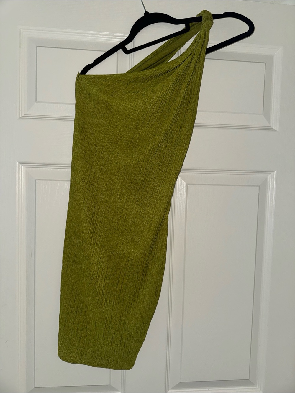 Olive Green One-Shoulder Women's Skirt
